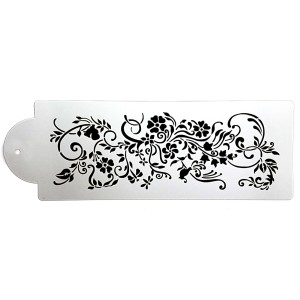 STENCIL EM PLASTICO FLORAL