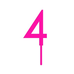 TOPO DE BOLO N°4 - ROSA
