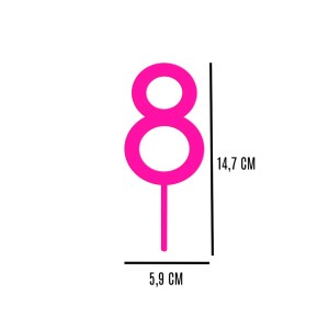 TOPO DE BOLO N° 8 - ROSA