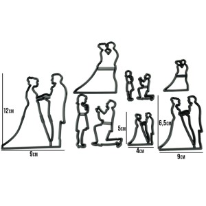 KIT DE CORTADOR NOIVOS - 9 PEÇAS