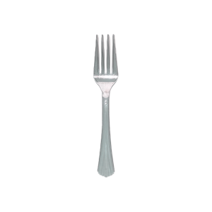 KIT 8 GARFOS SOBREMESA 14CM LUXO EM PLASTICO PRATA