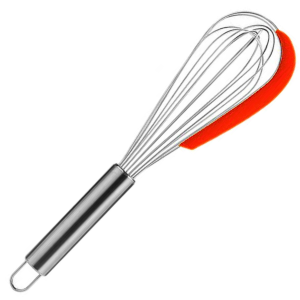 Batedor em Aço Inox Fouet Com Raspador 26cm