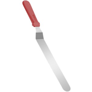 ESPATULA CONFEITEIRO ANGULAR INOX 30CM VERMELHA