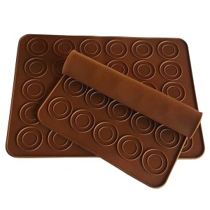 TAPETE PARA MACARONS EM SILICONE COM 30 CAVIDADES - 28,5X25,5CM