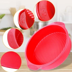 FORMA EM SILICONE PARA BOLO REDONDO COM ALÇAS - 28CM