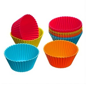 KIT COM 12 FORMINHAS EM SILICONE PARA CUPCAKES
