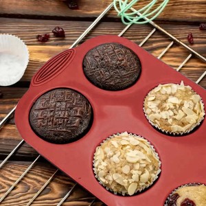 FORMA EM SILICONE PARA CUPCAKE - 06 CAVIDADES - 29,5X17,8CM