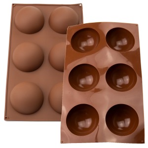 FORMA EM SILICONE PARA MEIA ESFERA - 6 CAVIDADES - 29CM