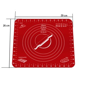 TAPETE MULTIUSO EM SILICONE - 29x26 CM - VERMELHO