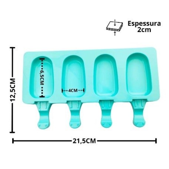 FORMA EM SILICONE PARA SORVETE MAGNUM 25X15CM