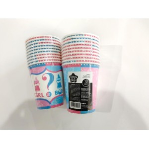KIT C/ 10 COPOS 250ML CHÁ REVELAÇÃO DESCARTÁVEIS EM PAPEL