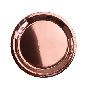 KIT C/ 10 PRATOS DESCARTÁVEIS EM PAPEL ROSÉ GOLD
