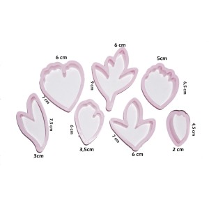 KIT CORTADOR PEÔNIA PÉTALAS E FOLHAS 7 PÇS