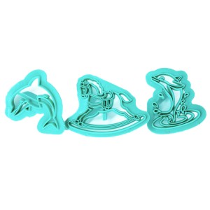 KIT MARCADOR GOLFINHO E CAVALO DE BALANÇO 3 PÇS